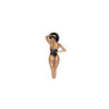 Body String en vinyle noire avec résille transparente 
